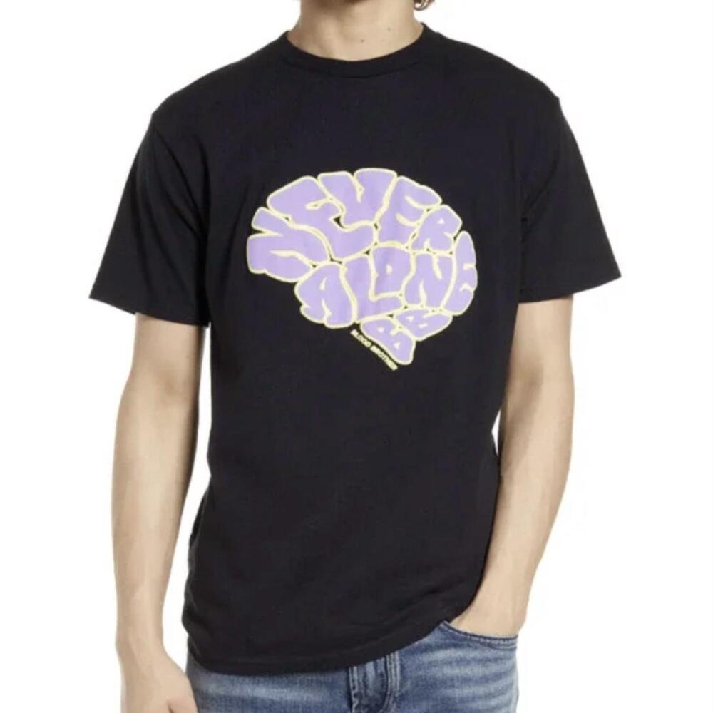 NEW BLOOD BROTHER mindset brain graphic tee in black